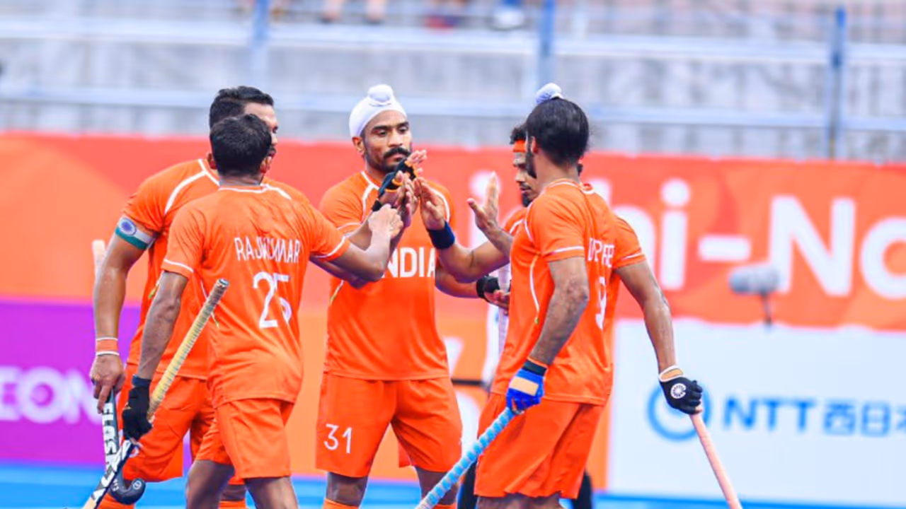 India men's hockey team celebrating (Photo: X/@TheHockeyIndia) India men's hockey team celebrating (Photo: X/@TheHockeyIndia)