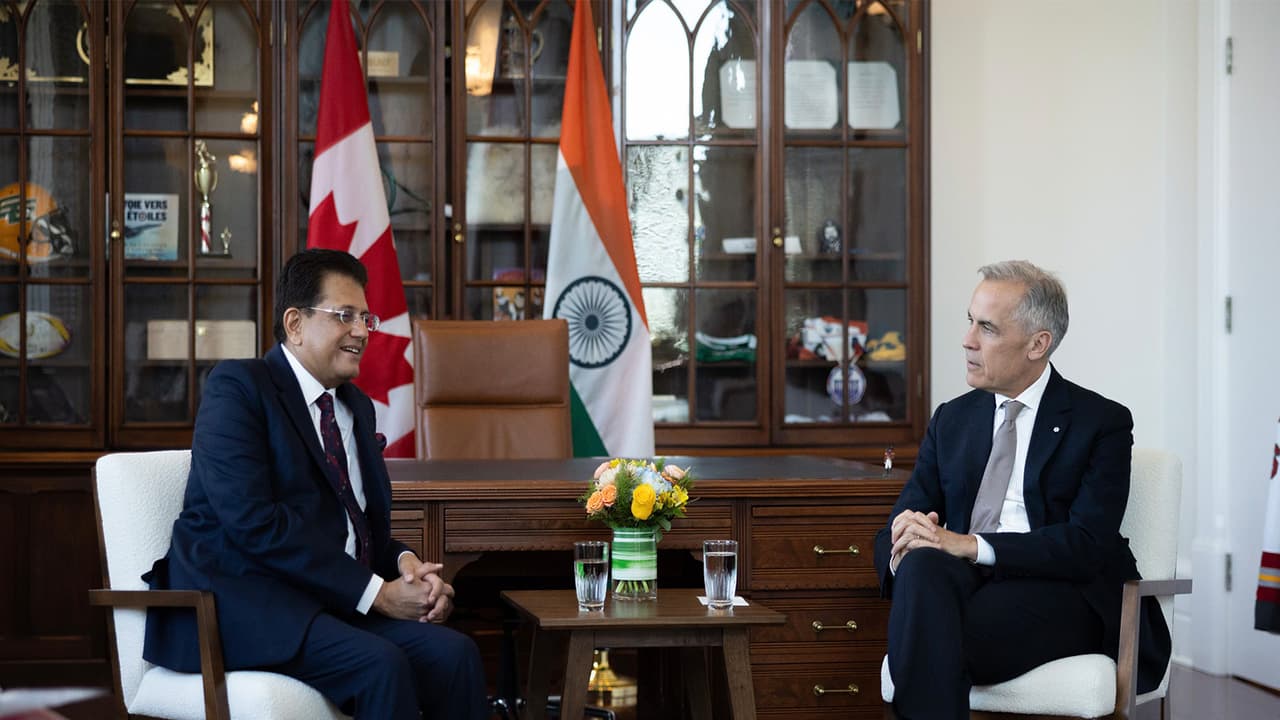 Union Commerce and Industry Minister Piyush Goyal (L) and Prime Minister of Canada Mark Carney (R) (Photo/X@MarkJCarney) Union Commerce and Industry Minister Piyush Goyal (L) and Prime Minister of Canada Mark Carney (R) (Photo/X@MarkJCarney)