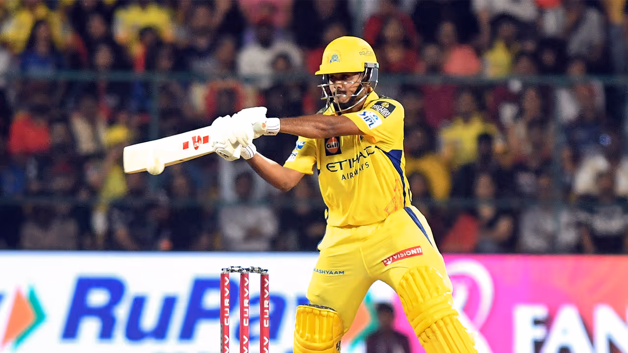 Ayush Mhatre playing for CSK. (Photo: ANI)
