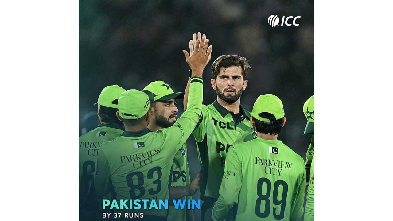 Pakistan team celebrating a wicket. (Photo: @ICC X) Pakistan team celebrating a wicket. (Photo: @ICC X)
