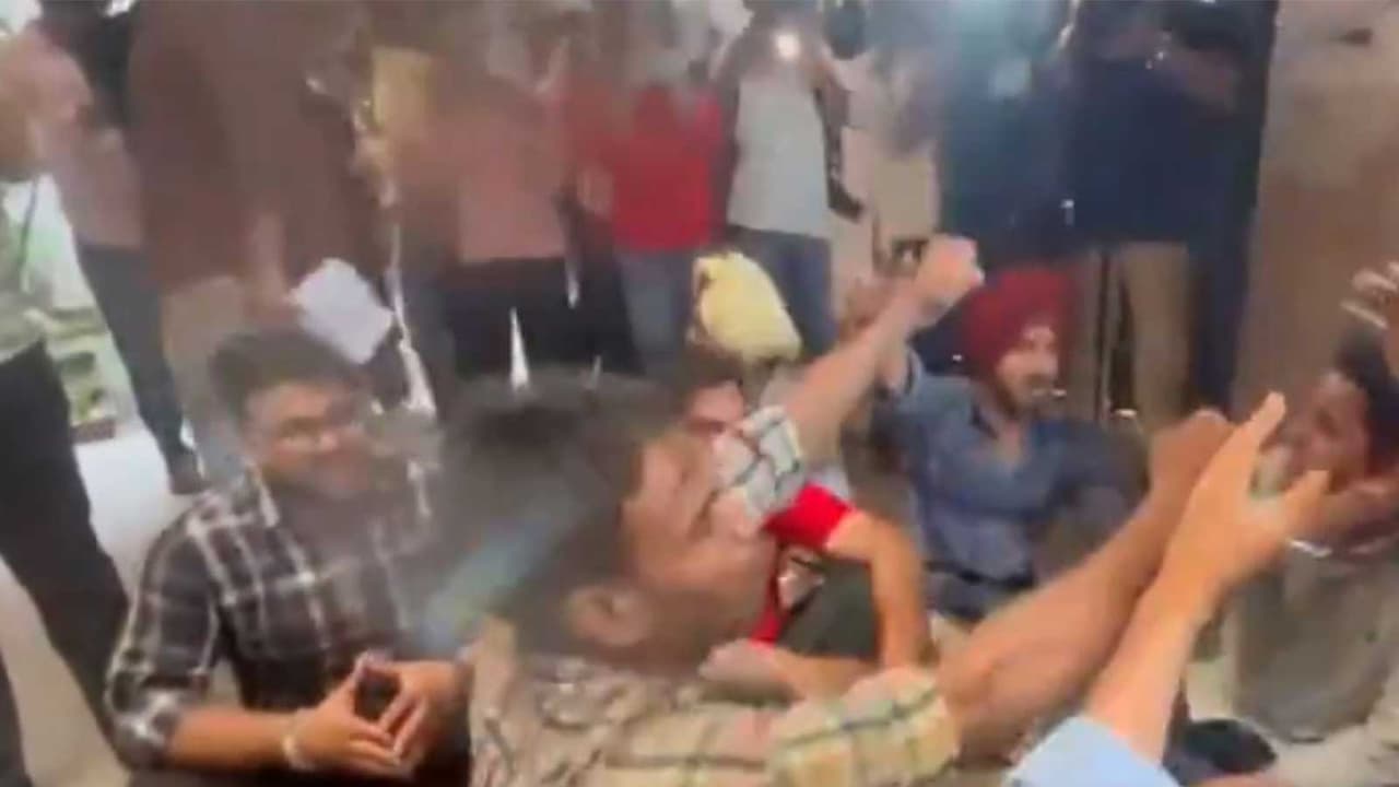 Students protest at Panjab University (Photo/ANI) Students protest at Panjab University (Photo/ANI)