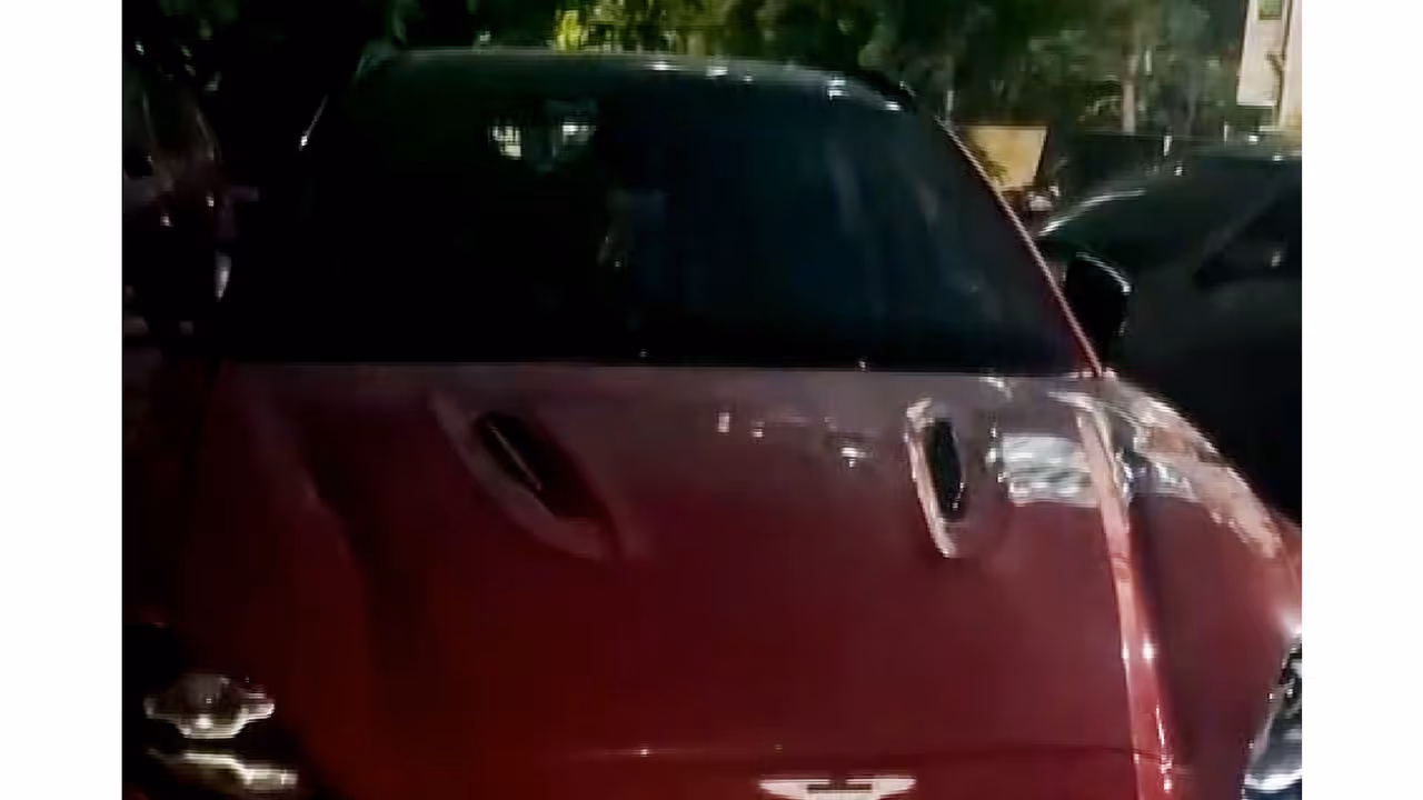 Aston Martin involved in fatal crash (Photo/Cyberabad Commissionerate/ANI Video Grab) Aston Martin involved in fatal crash (Photo/Cyberabad Commissionerate/ANI Video Grab)
