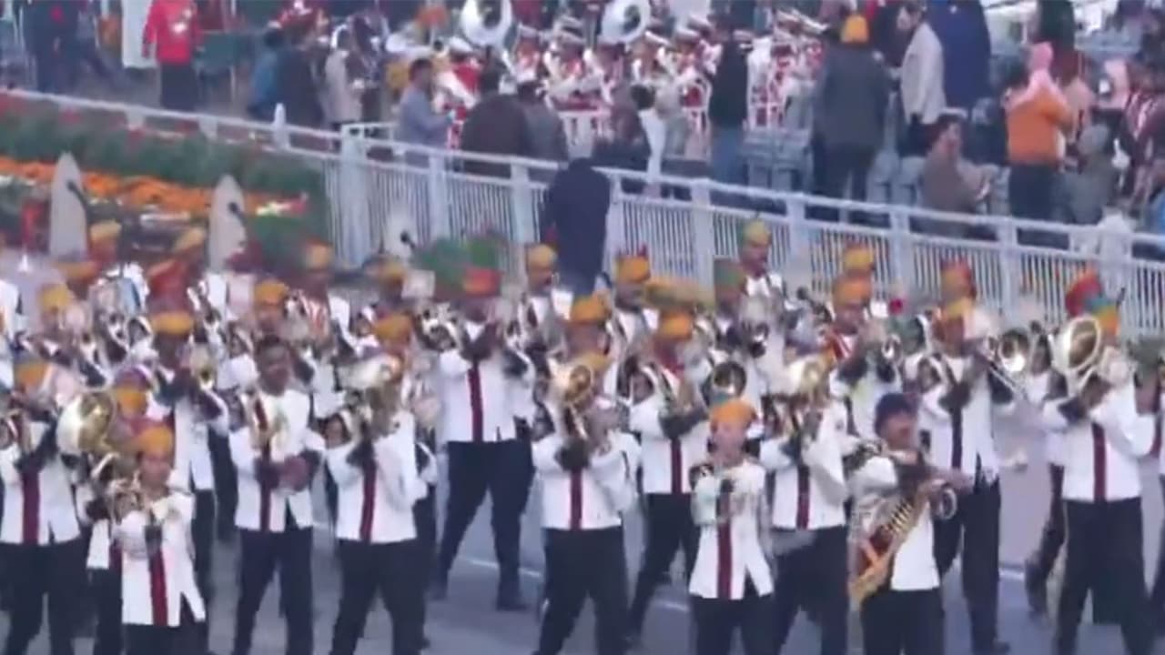 Preparation underway at Kartavya Path ahead of 77th Republic Day Parade. (Photo/ANI) Preparation underway at Kartavya Path ahead of 77th Republic Day Parade. (Photo/ANI)