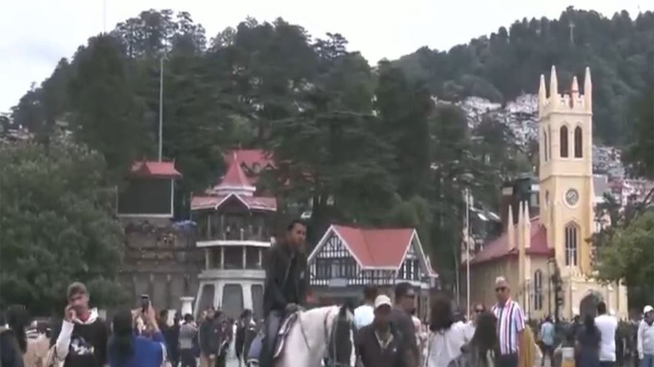 Pre monsoon showers trigger massive tourist rush in Himachal Pradesh's Shimla (Photo/ANI) Pre monsoon showers trigger massive tourist rush in Himachal Pradesh's Shimla (Photo/ANI)