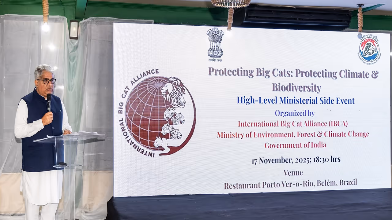 Union Environment Minister delivers India’s intervention at UNFCCC CoP30 (Photo/Ministry of Environment, Forest and Climate Change) Union Environment Minister delivers India’s intervention at UNFCCC CoP30 (Photo/Ministry of Environment, Forest and Climate Change)