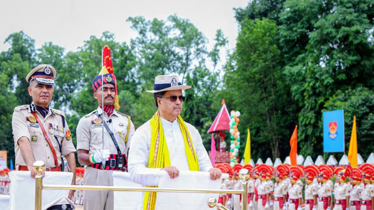 Tripura Chief Minister Manik Saha participates in 92nd batch passing out parade of Police Constables. (Photo:X@DrManikSaha2) Tripura Chief Minister Manik Saha participates in 92nd batch passing out parade of Police Constables. (Photo:X@DrManikSaha2)