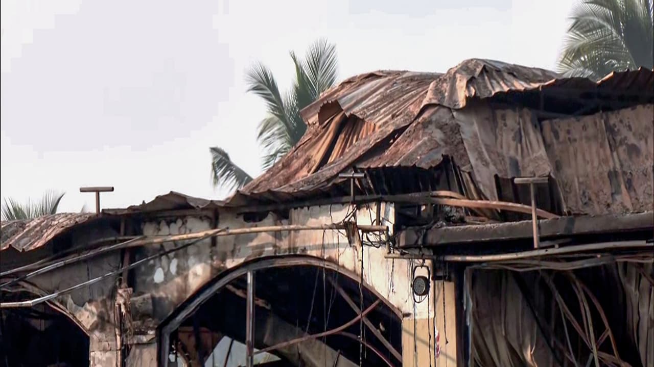 Charred remains of the Birch by Romeo Lane restaurant following fire tragedy (Photo/ANI) Charred remains of the Birch by Romeo Lane restaurant following fire tragedy (Photo/ANI)