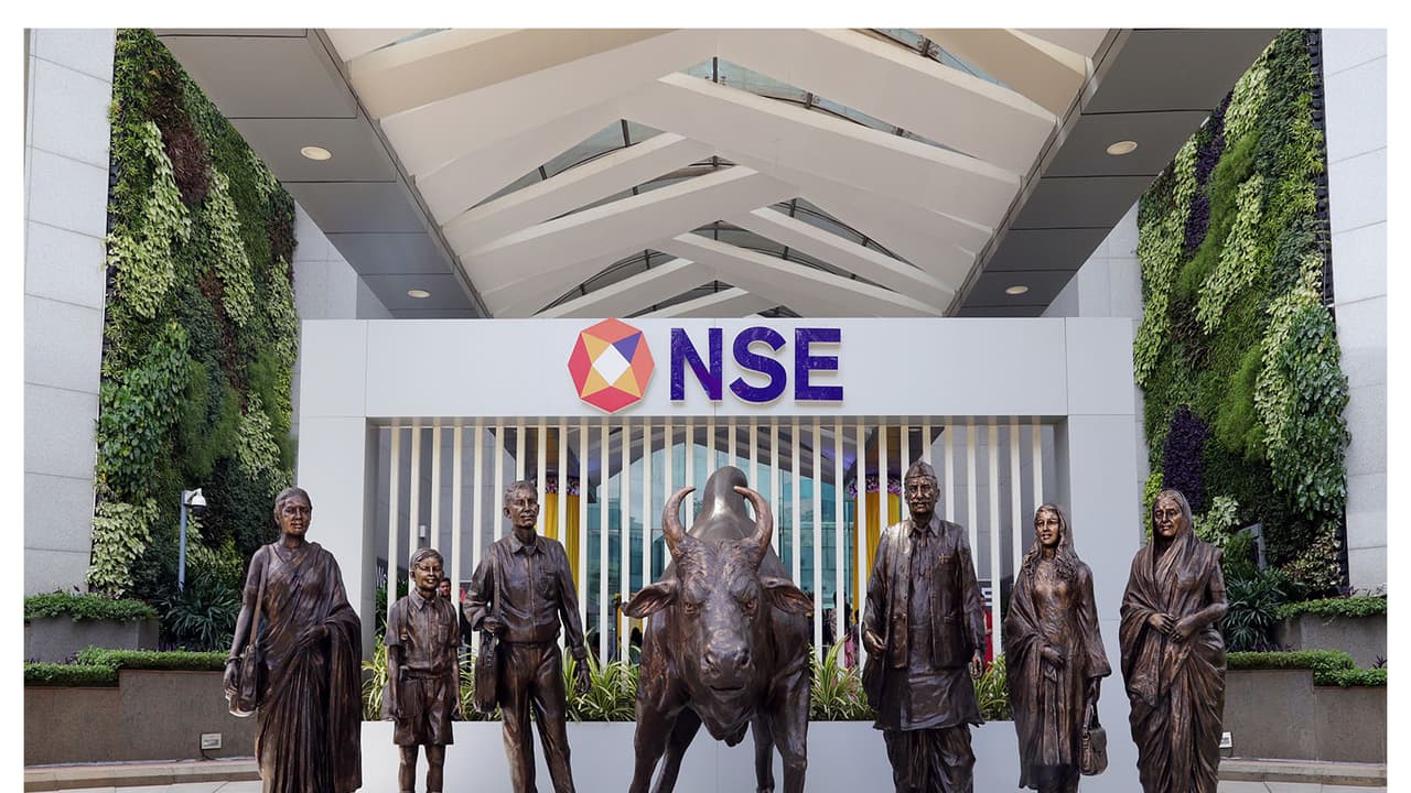 A view of the iconic NSE Bull, and the façade (File Photo ANI) A view of the iconic NSE Bull, and the façade (File Photo ANI)
