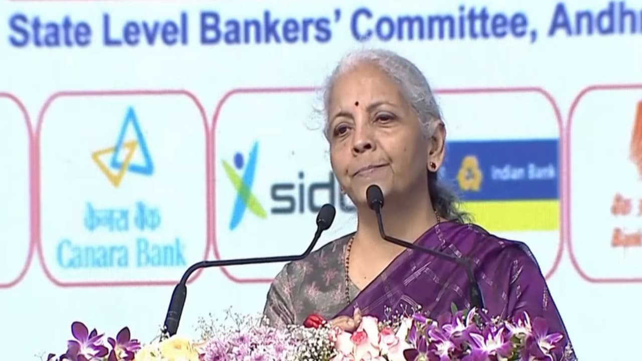 Union Finance Minister Nirmala Sitharaman during the credit outreach programme in Andhra Pradesh (Photo/ANI) Union Finance Minister Nirmala Sitharaman during the credit outreach programme in Andhra Pradesh (Photo/ANI)