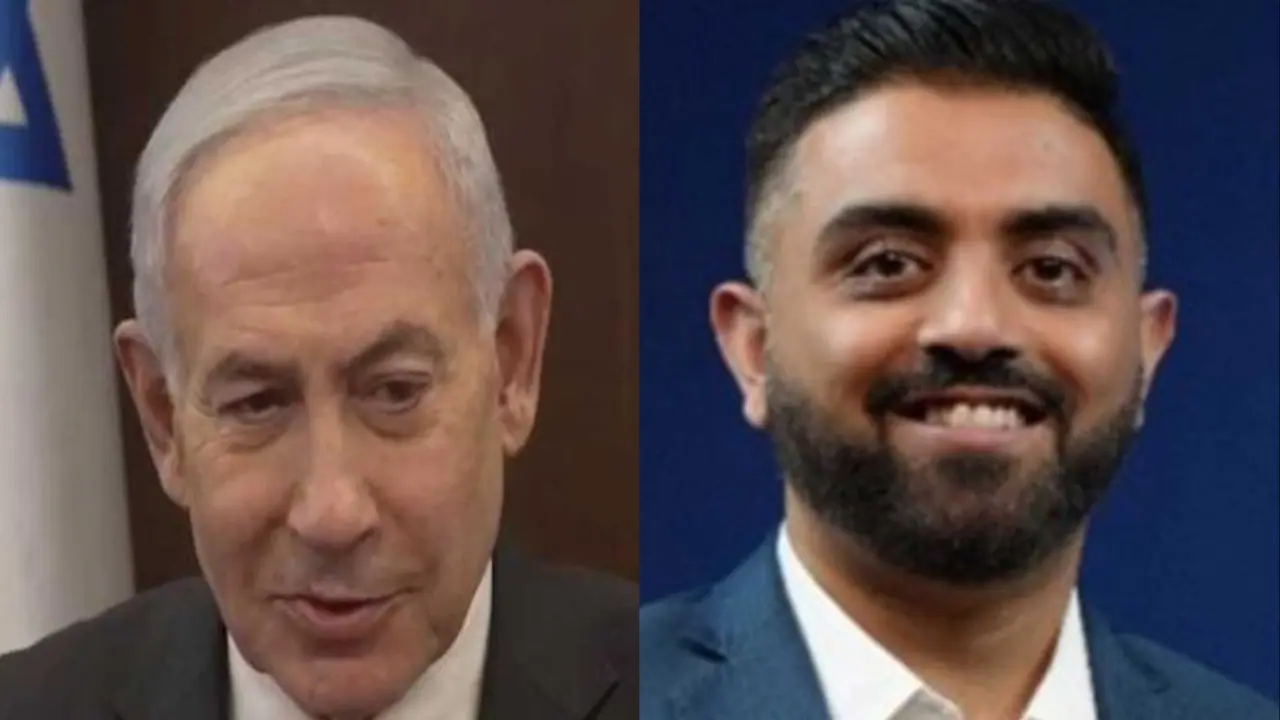 Israeli PM Netanyahu and pilot Captain Smit Machchhar (File Photo/X@IsraeliPM/Smit Machchhar's LinkedIn) Israeli PM Netanyahu and pilot Captain Smit Machchhar (File Photo/X@IsraeliPM/Smit Machchhar's LinkedIn)