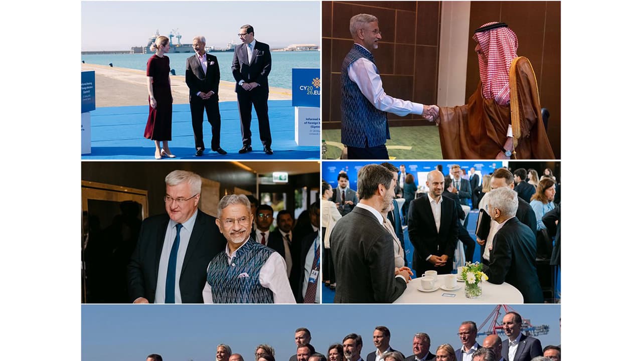 External Affairs Minister S Jaishankar at informal Gymnich meeting of the EU Foreign Affairs Ministers (Photo: X@DrSJaishankar) External Affairs Minister S Jaishankar at informal Gymnich meeting of the EU Foreign Affairs Ministers (Photo: X@DrSJaishankar)