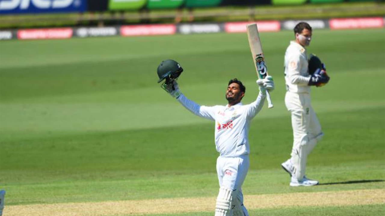 Bangladesh opener Tanzid Hasan Tamim celebrating after scoring his maiden Test century (Photo: X/@BCBtigers) Bangladesh opener Tanzid Hasan Tamim celebrating after scoring his maiden Test century (Photo: X/@BCBtigers)