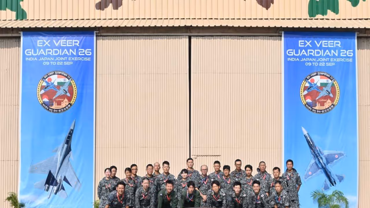 Members of the Japanese contingent arrive in Jodhpur for Exercise Veer Guardian 2026 (Photo/X@IAF_MCC) Members of the Japanese contingent arrive in Jodhpur for Exercise Veer Guardian 2026 (Photo/X@IAF_MCC)