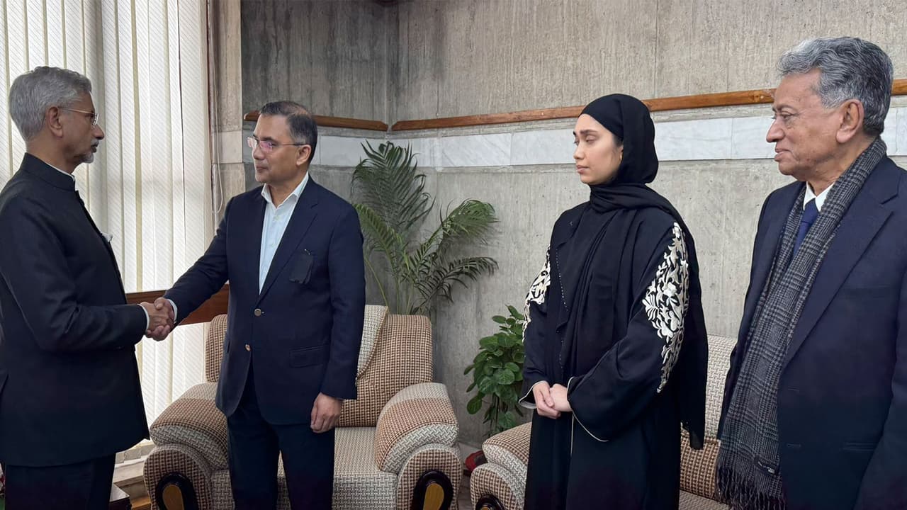 External Affairs Minister S Jaishankar meets BNP Acting Chairman Tarique Rahman (Photo/ X@hamidullah_riaz) External Affairs Minister S Jaishankar meets BNP Acting Chairman Tarique Rahman (Photo/ X@hamidullah_riaz)