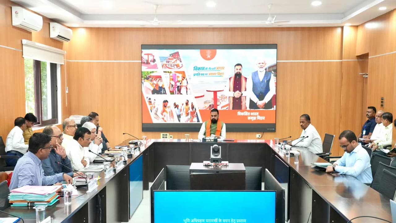 Bihar CM Samrat Choudhary chairs a review meeting on the proposed Ajgaibinath Dham and Sonepur airport projects (Photo/Release) Bihar CM Samrat Choudhary chairs a review meeting on the proposed Ajgaibinath Dham and Sonepur airport projects (Photo/Release)