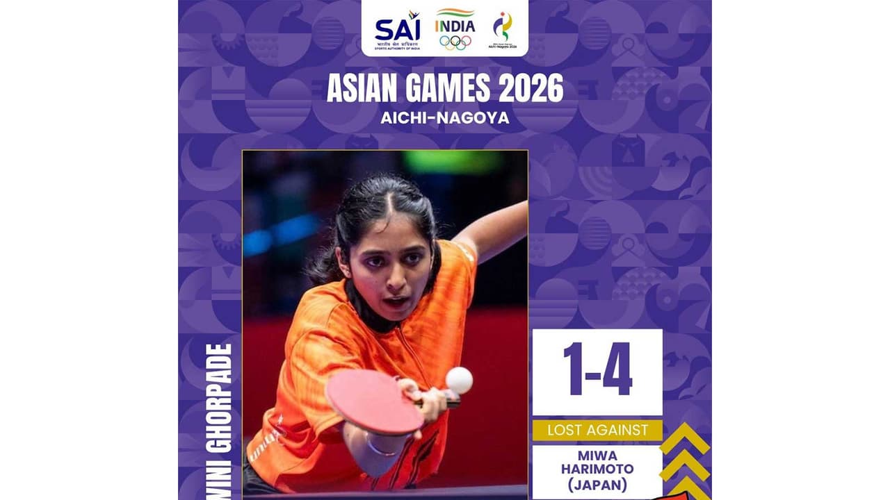 Indian table tennis player Yashaswini Ghorpade. (Photo: X/ @Media_SAI) Indian table tennis player Yashaswini Ghorpade. (Photo: X/ @Media_SAI)