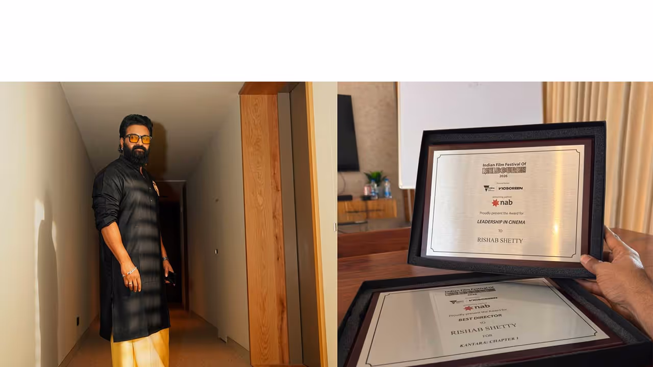 Rishab Shetty and IFFM awards (Photo/Instagram@RishabShetty) Rishab Shetty and IFFM awards (Photo/Instagram@RishabShetty)