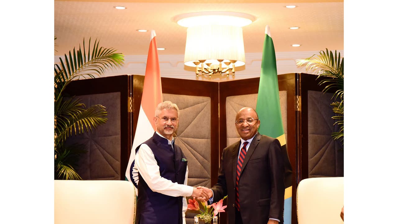 External Affairs Minister S Jaishankar meets Zanzibar President and Chairman of the Revolutionary Council Hussein Ali Mwinyi in New Delhi. (Photo: X/@DrSJaishankar) External Affairs Minister S Jaishankar meets Zanzibar President and Chairman of the Revolutionary Council Hussein Ali Mwinyi in New Delhi. (Photo: X/@DrSJaishankar)