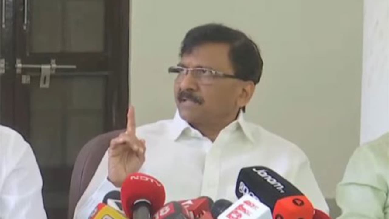 Shiv Sena (UBT) MP Sanjay Raut addresses the press conferences in national capital (Photo/ANI) Shiv Sena (UBT) MP Sanjay Raut addresses the press conferences in national capital (Photo/ANI)