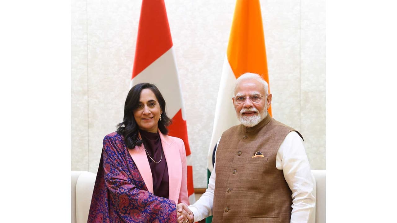 Prime Minister Narendra Modi meets Canadian Foreign Minister ANita Anand (Photo/ANI) Prime Minister Narendra Modi meets Canadian Foreign Minister ANita Anand (Photo/ANI)