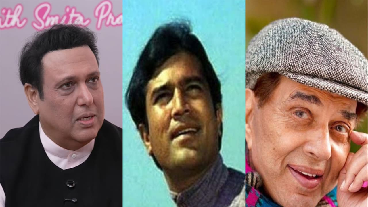 Govinda, Rajesh Khanna, Dharmendra (Photo/ANI), (Photo/@saregamamusic), (Photo/Instagram/@dharmaproduction) Govinda, Rajesh Khanna, Dharmendra (Photo/ANI), (Photo/@saregamamusic), (Photo/Instagram/@dharmaproduction)