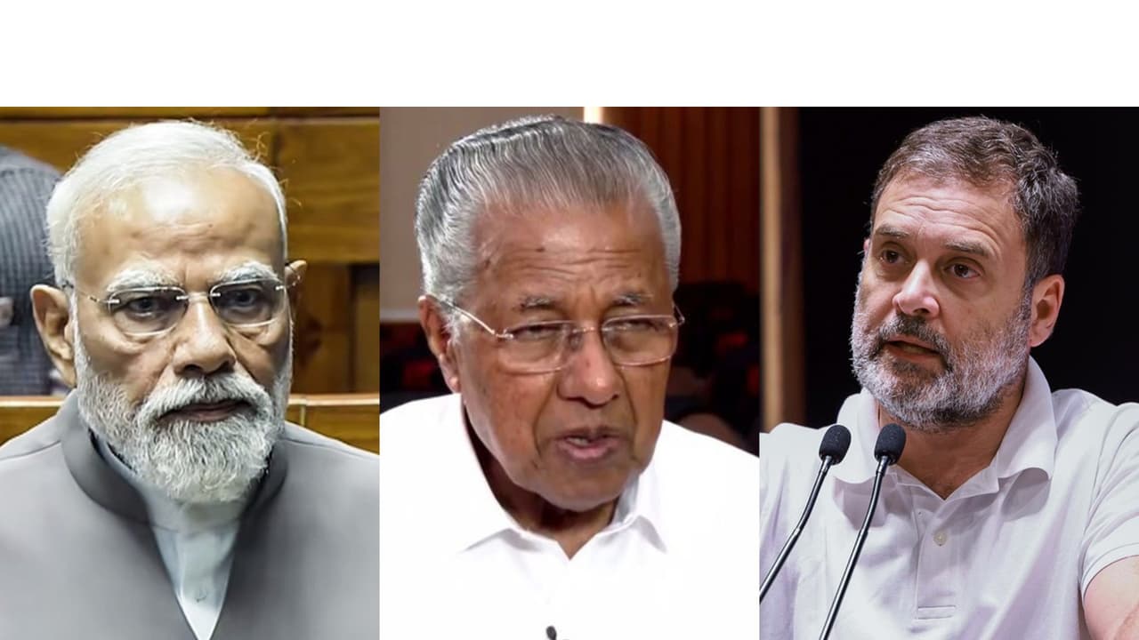 PM Narendra Modi, Kerala CM Pinarayi Vijayan and Rahul Gandhi (Photo/ANI) PM Narendra Modi, Kerala CM Pinarayi Vijayan and Rahul Gandhi (Photo/ANI)
