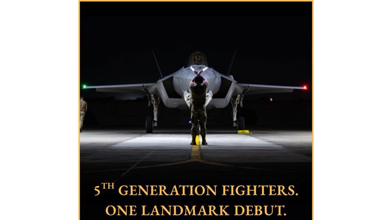 A graphic shared by the US Mission to India featuring a US Air Force F 35A Lightning II during Exercise Tarang Shakti 2026. (Photo: X/@USAndIndia) A graphic shared by the US Mission to India featuring a US Air Force F 35A Lightning II during Exercise Tarang Shakti 2026. (Photo: X/@USAndIndia)