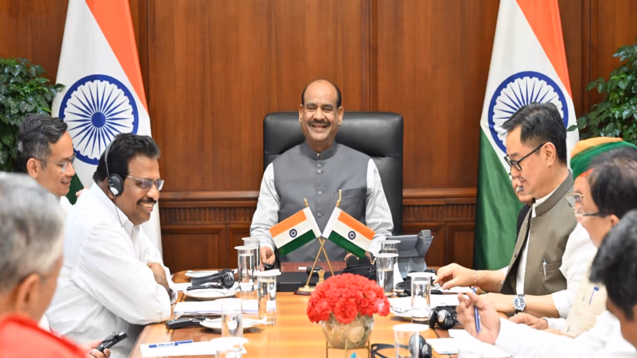 Lok Sabha Speaker Om Birla meeting floor leaders in Parliament (Photo/ANI) Lok Sabha Speaker Om Birla meeting floor leaders in Parliament (Photo/ANI)