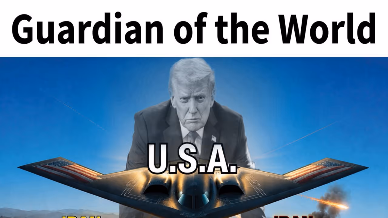 US President Donald Trump shares an AI generated image on Truth Social showcasing US' military might, terming it as the "Guardian of the World" (Photo/Truth Social/@realDonaldTrump) US President Donald Trump shares an AI generated image on Truth Social showcasing US' military might, terming it as the "Guardian of the World" (Photo/Truth Social/@realDonaldTrump)