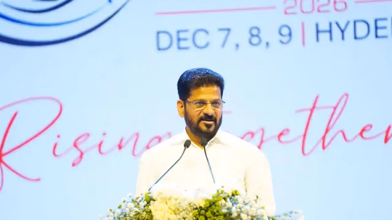 Telangana Chief Minister A Revanth Reddy while addressing Raksha Expo 2026 Curtain Raiser (Photo/X/ https://x.com/revanth_anumula) Telangana Chief Minister A Revanth Reddy while addressing Raksha Expo 2026 Curtain Raiser (Photo/X/ https://x.com/revanth_anumula)