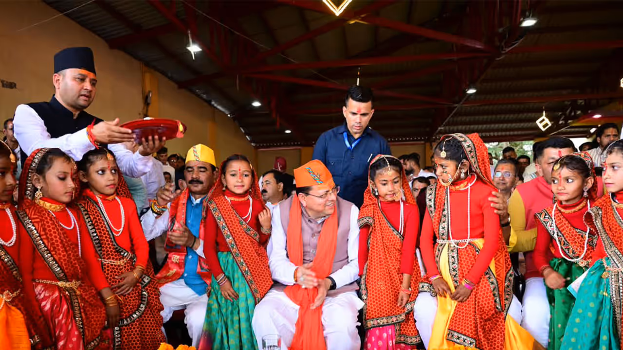 CM Dhami witnesses historic Bagwal Mela in Champawat (Photo/ANI) CM Dhami witnesses historic Bagwal Mela in Champawat (Photo/ANI)