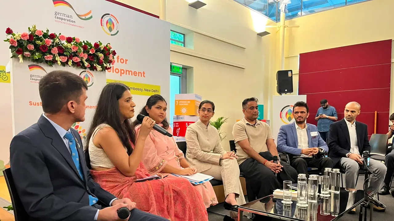 Delegates participate in a panel discussion during the Indo German development policy negotiations held at the German Embassy in New Delhi. (Image Source: German Embassy, New Delhi) Delegates participate in a panel discussion during the Indo German development policy negotiations held at the German Embassy in New Delhi. (Image Source: German Embassy, New Delhi)
