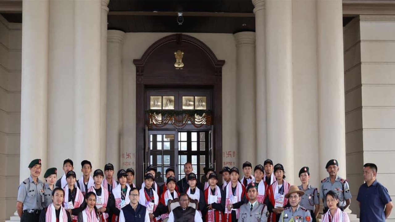Assam Rifles National Integration Tour team from Nagaland's Bhandari interacts with Assam Governor, visits Guwahati's Regional Science Centre (Photo/ANI) Assam Rifles National Integration Tour team from Nagaland's Bhandari interacts with Assam Governor, visits Guwahati's Regional Science Centre (Photo/ANI)