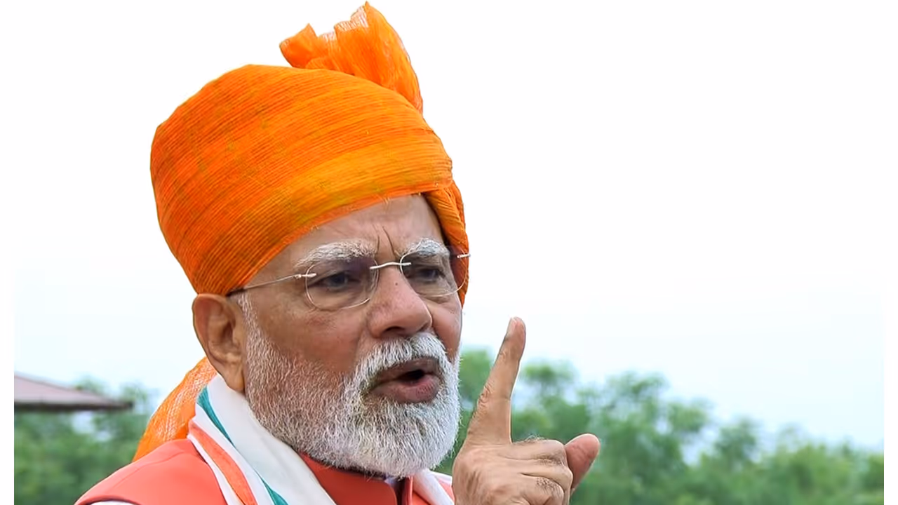 Prime Minister Narendra Modi addresses the nation during 79th Independence Day celebration (Photo/ANI) Prime Minister Narendra Modi addresses the nation during 79th Independence Day celebration (Photo/ANI)
