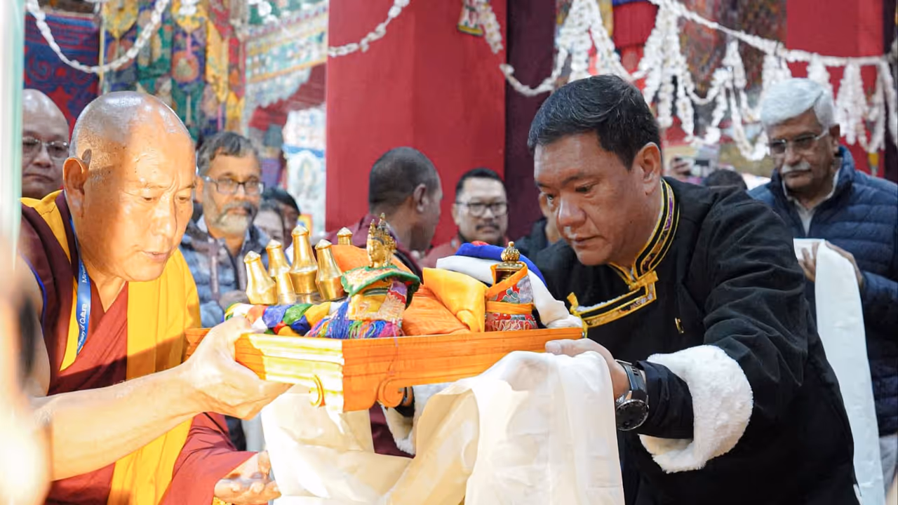 Arunachal Pradesh Chief Minister Pema Khandu at inaugural ceremony of the Sacred Exposition of the Holy Relics of Lord Shakyamuni Buddha (Photo/ANI) Arunachal Pradesh Chief Minister Pema Khandu at inaugural ceremony of the Sacred Exposition of the Holy Relics of Lord Shakyamuni Buddha (Photo/ANI)
