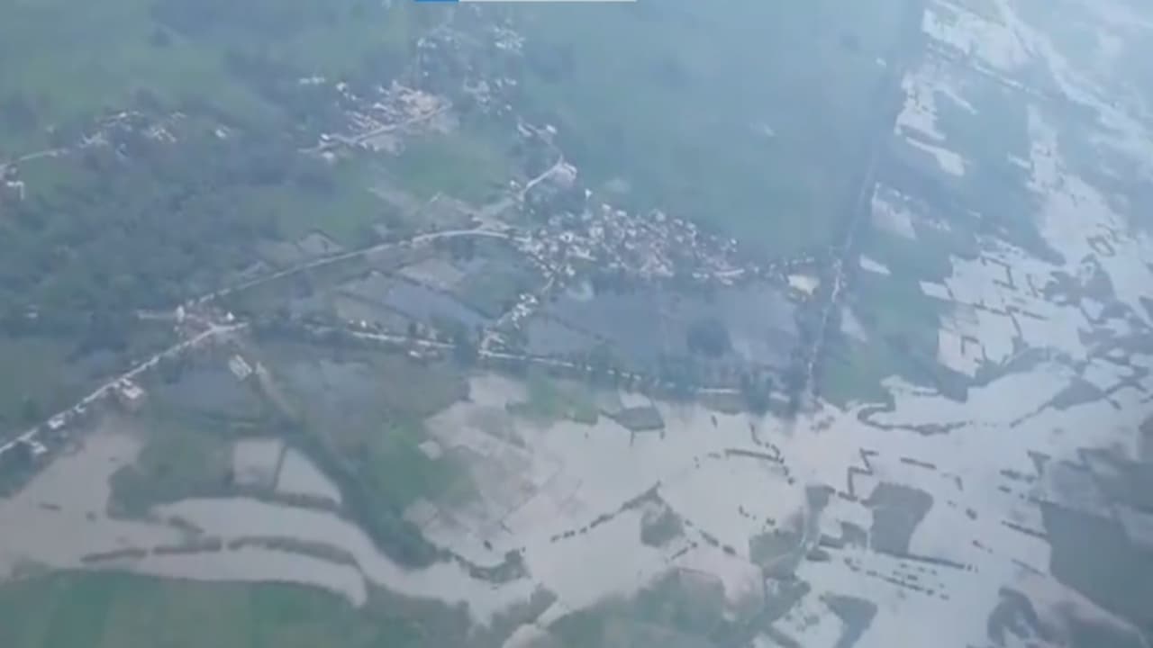 Aerial view of border areas of Bagaha, Valmiki Nagar, Bettiah, and Motihari (Photo/Bihar CMO) Aerial view of border areas of Bagaha, Valmiki Nagar, Bettiah, and Motihari (Photo/Bihar CMO)