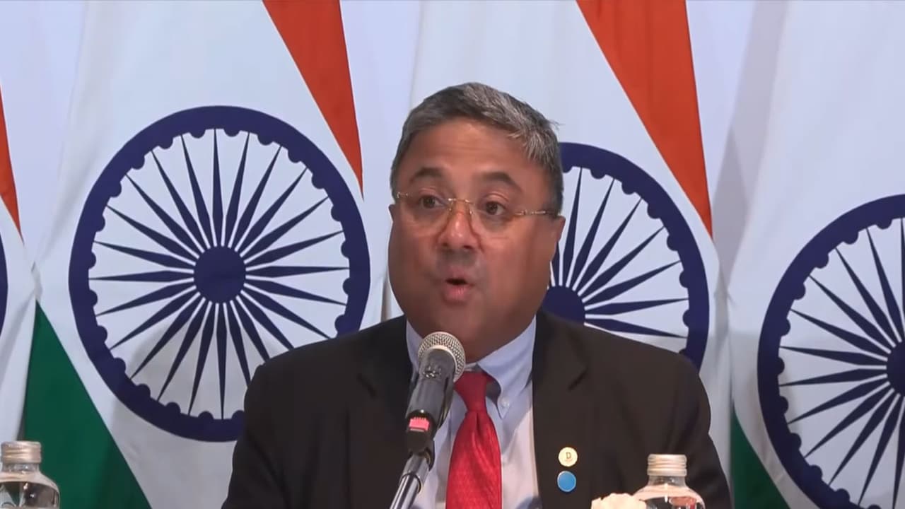 Secretary (West) in the Ministry of External Affairs, Sibi George (Photo: YouTube@ Ministry of External Affairs, India) Secretary (West) in the Ministry of External Affairs, Sibi George (Photo: YouTube@ Ministry of External Affairs, India)
