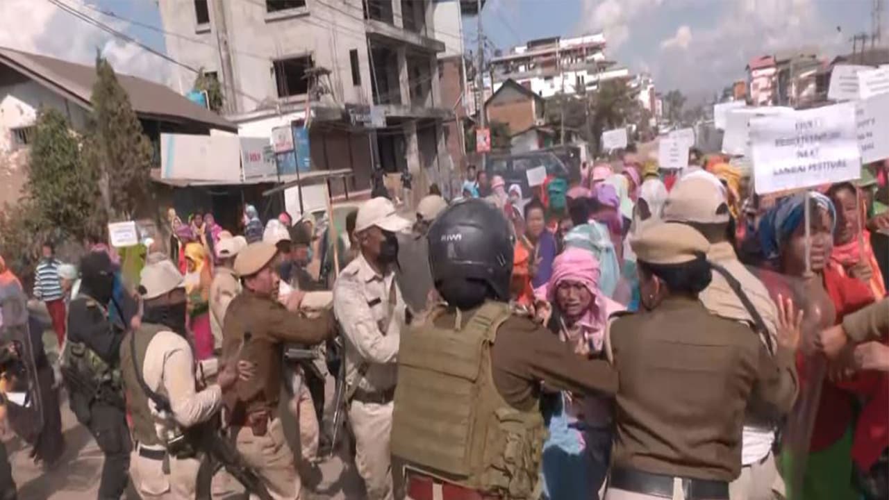 Visuals from Lamlong Bazar, Imphal East (Photo/ANI)