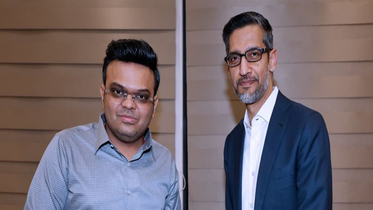 Jay Shah with Sundar Pichai. (Photo: @JayShah X) Jay Shah with Sundar Pichai. (Photo: @JayShah X)