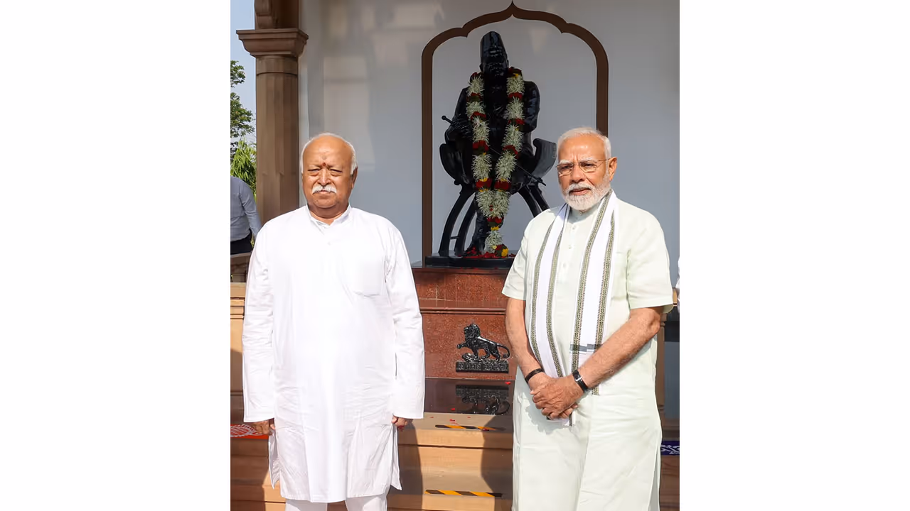 RSS chief Mohan Bhagwat and PM Modi (File Photo/ANI) RSS chief Mohan Bhagwat and PM Modi (File Photo/ANI)