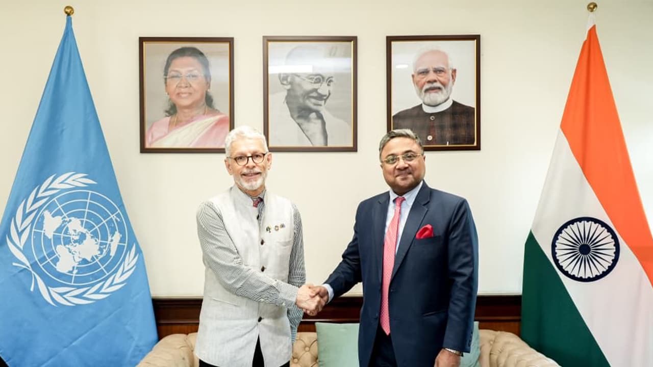 MEA Secretary George receives credentials from Dr Yvan Hutin as WHO Country Representative to India (Photo/X@MEAIndia) MEA Secretary George receives credentials from Dr Yvan Hutin as WHO Country Representative to India (Photo/X@MEAIndia)