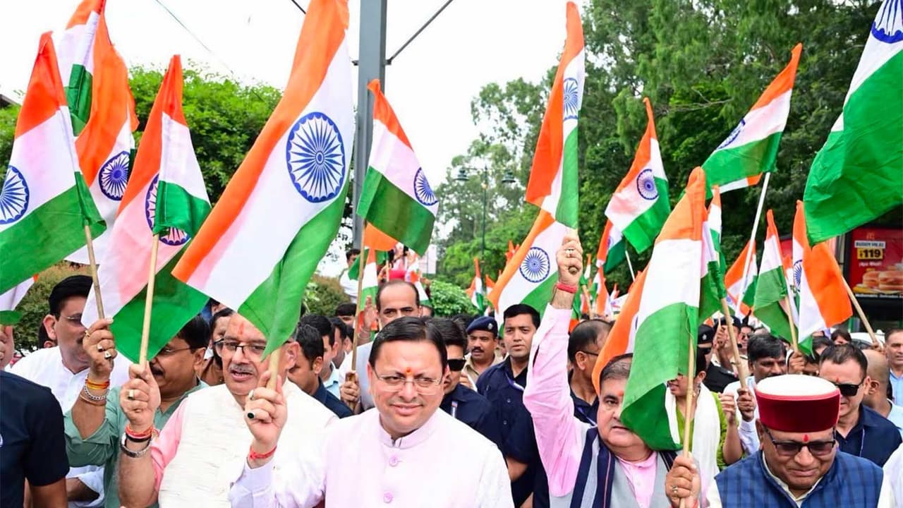 Uttarakhand Chief Minister Pushkar Singh Dhami during the ‘Har Ghar Tiranga Yatra’ in Dehradun (Photo/x/@pushkardhami) Uttarakhand Chief Minister Pushkar Singh Dhami during the ‘Har Ghar Tiranga Yatra’ in Dehradun (Photo/x/@pushkardhami)