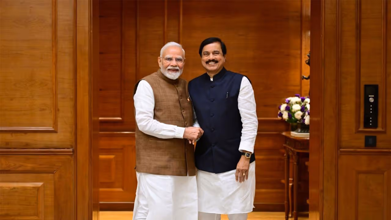 NCP MP Sunil Tatkare meets PM Modi (Photo/@SunilTatkare) NCP MP Sunil Tatkare meets PM Modi (Photo/@SunilTatkare)