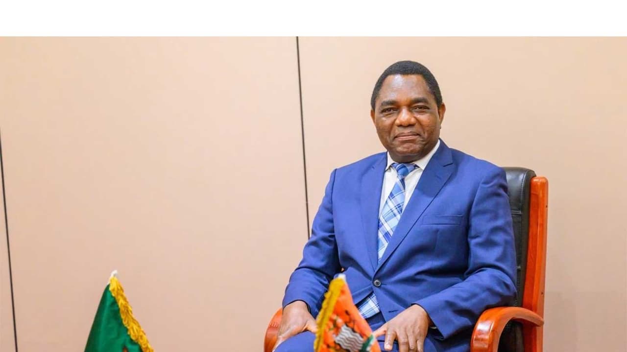 Zambian President Hakainde Hichilema seated in front of the Zambian national flags following his re election victory. (Photo: X/@HHichilema) Zambian President Hakainde Hichilema seated in front of the Zambian national flags following his re election victory. (Photo: X/@HHichilema)