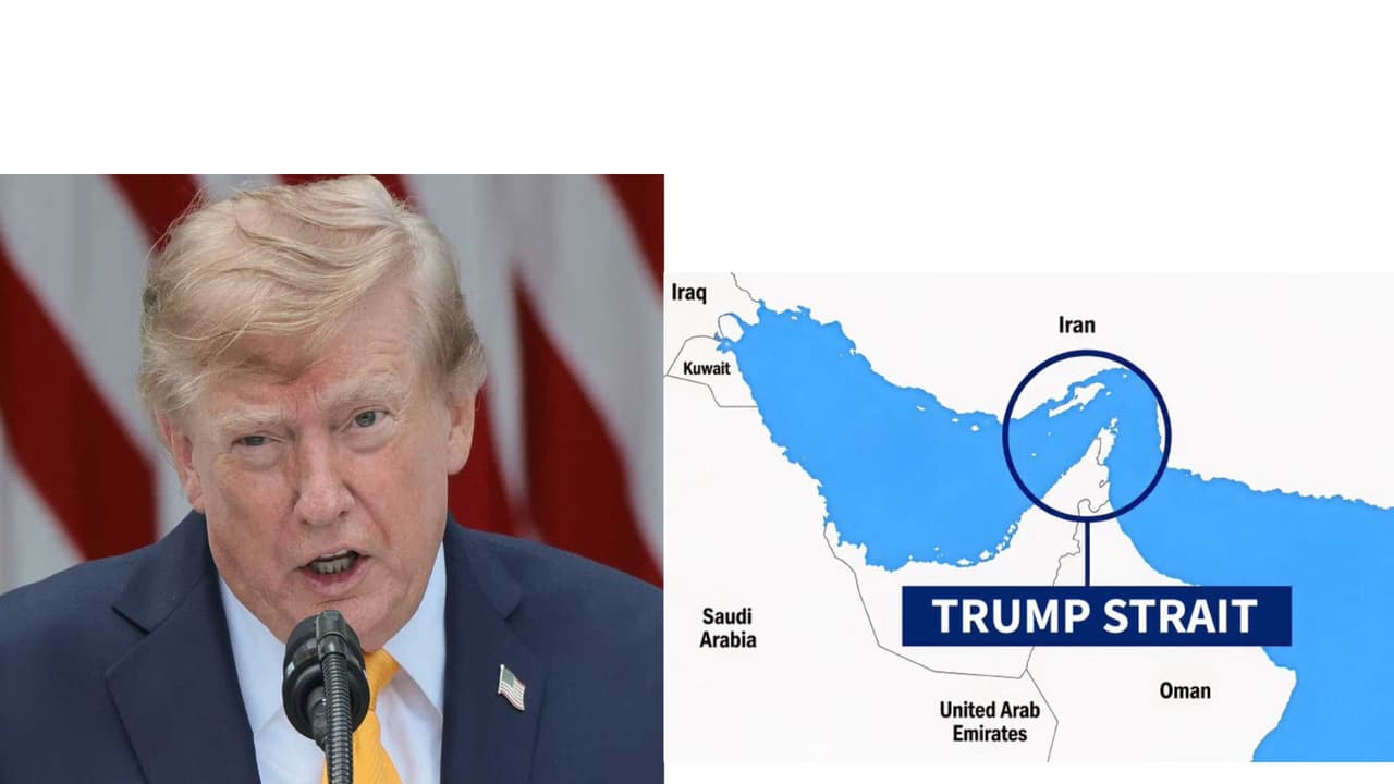 US President Donald Trump shares a map on Truth Social labeling the Strait of Hormuz as **“Trump Strait”** following his rejection of an Iranian seven day framework offer to reopen the waterway. (Image Source: Donald Trump/Truth Social) US President Donald Trump shares a map on Truth Social labeling the Strait of Hormuz as **“Trump Strait”** following his rejection of an Iranian seven day framework offer to reopen the waterway. (Image Source: Donald Trump/Truth Social)