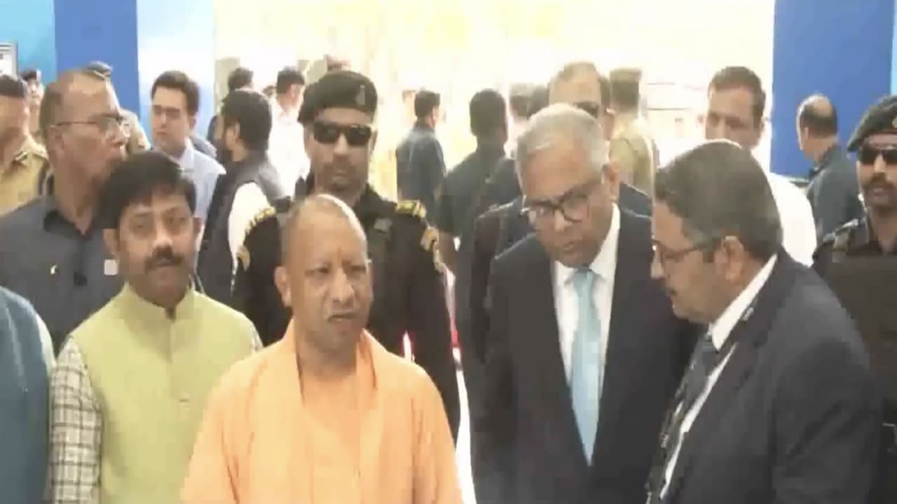 UP CM Yogi Adityanath and Tata Sons Chairman N Chandrasekaran at the roll out of the 10 lakhth vehicle (Photo/ANI) UP CM Yogi Adityanath and Tata Sons Chairman N Chandrasekaran at the roll out of the 10 lakhth vehicle (Photo/ANI)