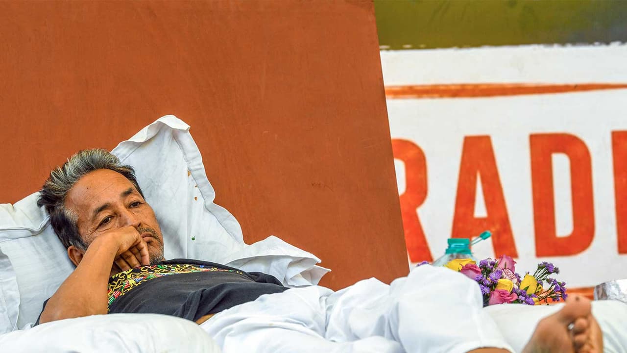 Sonam Wangchuk's indefinite hunger strike (Photo/ANI) Sonam Wangchuk's indefinite hunger strike (Photo/ANI)