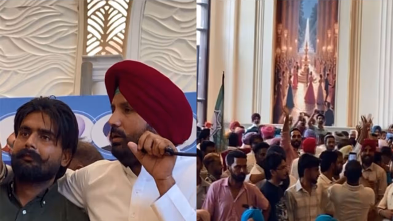 Chaos breaks out at Raja Warring's event in Bathinda (Photo/ANI) Chaos breaks out at Raja Warring's event in Bathinda (Photo/ANI)