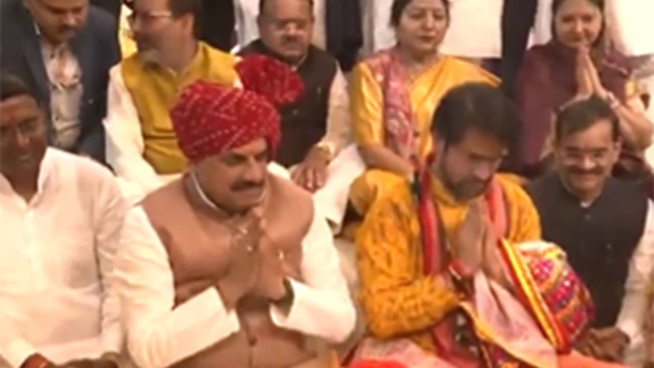 Madhya Pradesh Chief Minister Mohan Yadav attended the Saptam Kanya Vivah Mahotsav (Photo/ANI) Madhya Pradesh Chief Minister Mohan Yadav attended the Saptam Kanya Vivah Mahotsav (Photo/ANI)