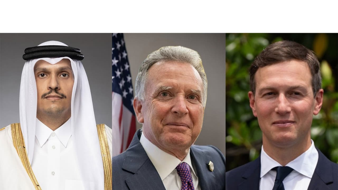 Qatar's Prime Minister and Foreign Minister Mohammed bin Abdulrahman bin Jassim Al Thani meets US Special Envoy Steve Witkoff and Senior Adviser to US President Donald Trump, Jared Kushner (Photo/X/@MofaQatar_EN) Qatar's Prime Minister and Foreign Minister Mohammed bin Abdulrahman bin Jassim Al Thani meets US Special Envoy Steve Witkoff and Senior Adviser to US President Donald Trump, Jared Kushner (Photo/X/@MofaQatar_EN)